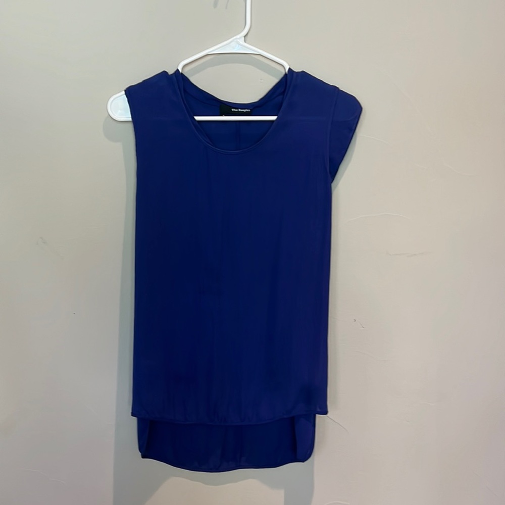 Top, silk, royal blue, size S, very good condition